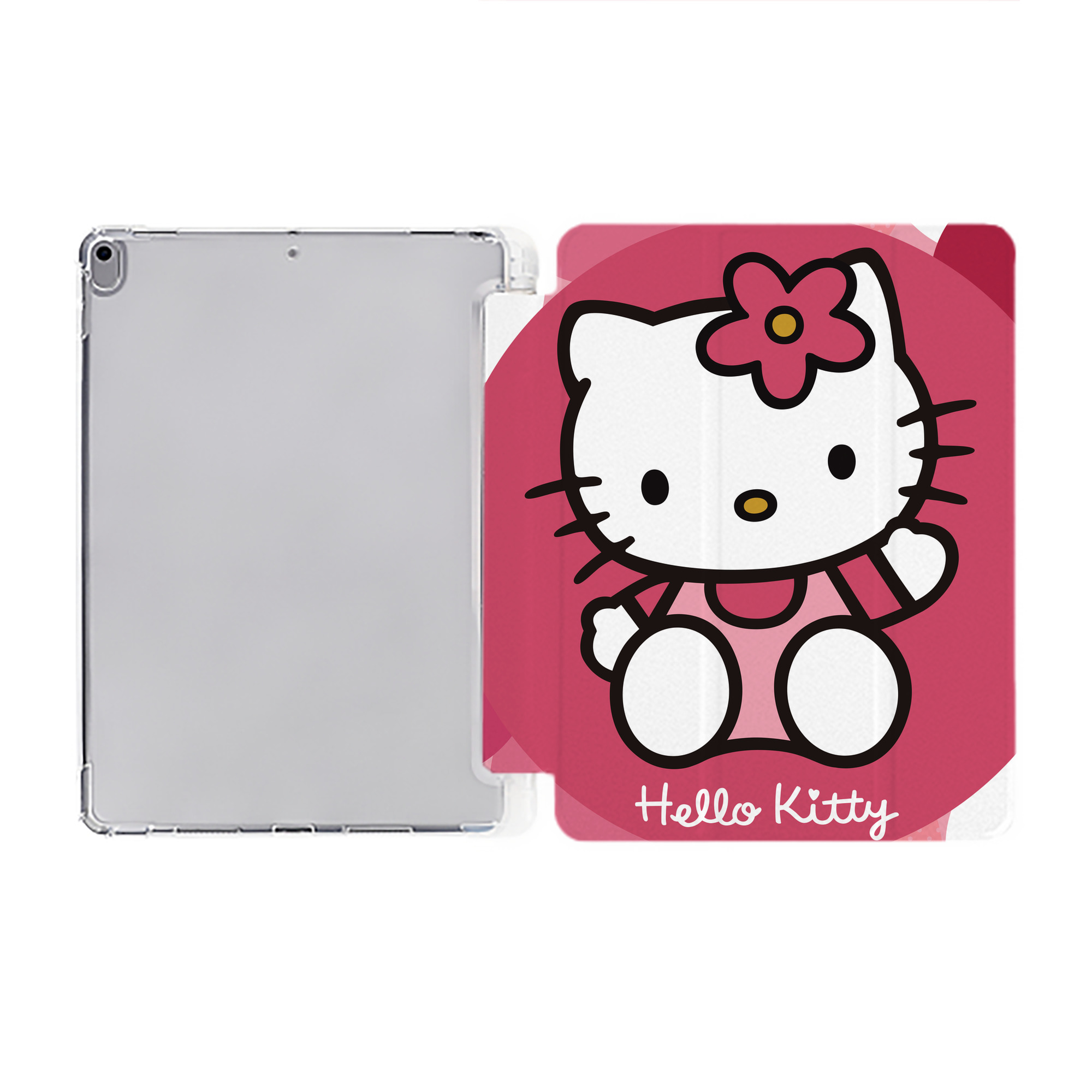 （画像用） Hello Kitty ハローキティ IPad ケース ペン収納付き 三つ折りスタンド PUレザー×シリコン 対応機種9.5/10.5/10.9インチ